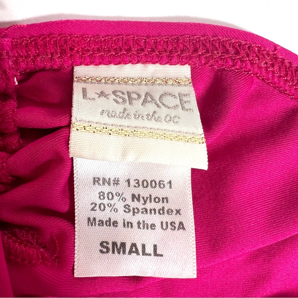 L*Space Tie Front Fuchsia Swim Top Size Small - Picture 4 of 5